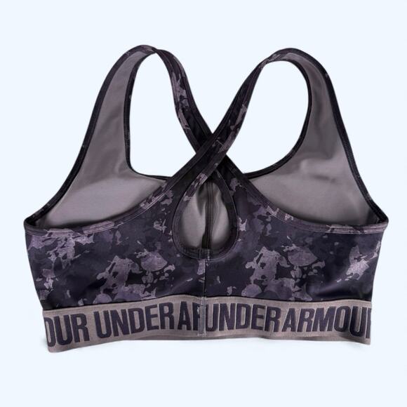 Under Armour Mid Compression Sports Bra Purple Camo size Medium - Picture 2 of 4